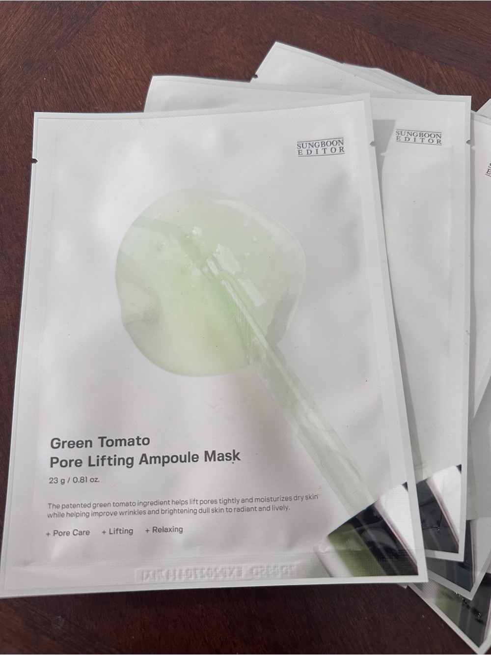 Sungboon Editor Green Tomato Pore Lifting Ampoule Mask -5pc